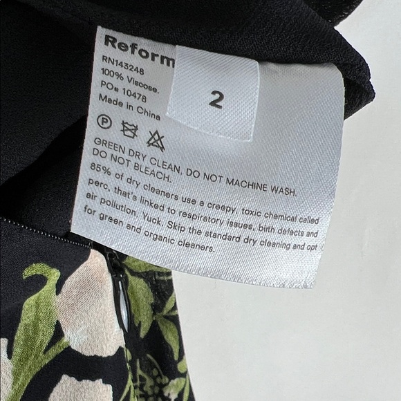 Reformation Lemongrass Jumpsuit Isabella Floral Plunge Black White - Picture 14 of 15